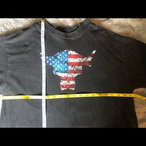 🔥🤼‍♀️ WWE The Rock Flag 🇺🇸 Dwayne Johnson Bloodline 2011 Black LargeT-Shirt